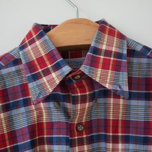 Mens Plaid Button-down